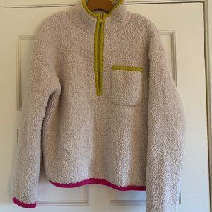 Anthropologie Teddy Sherpa Quarter Zip Pull Over